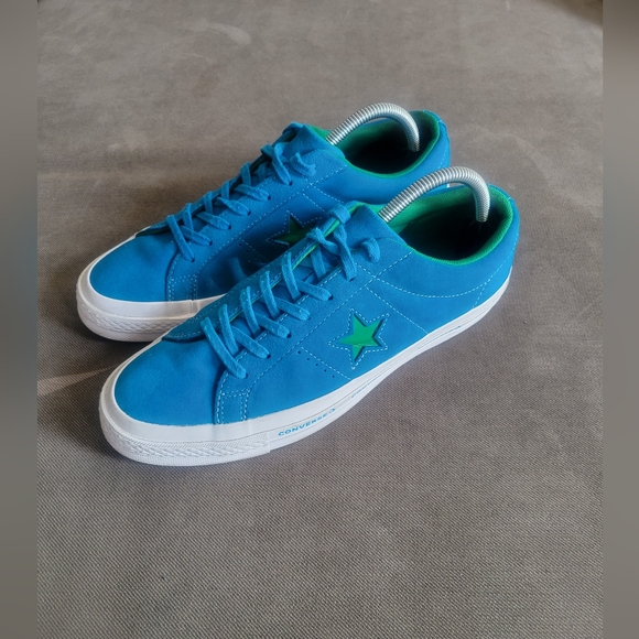 Converse One Star Suede OX Hawaiian Ocean Blue Green Shoes 159813C Mens Size 8 - Picture 5 of 9